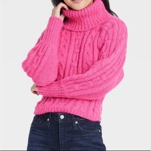 A new day - chunky cable knit turtleneck sweater